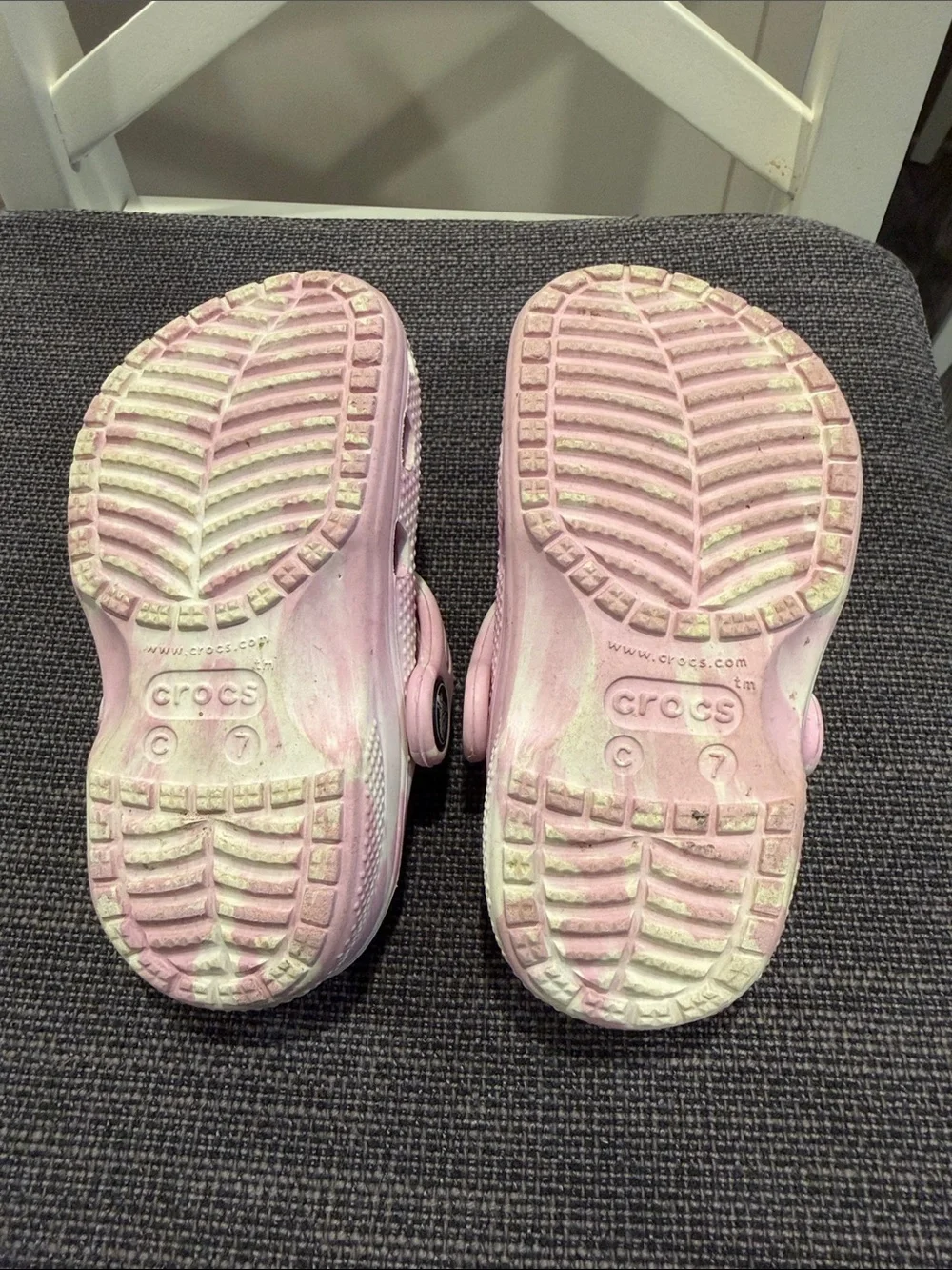 CROCS Kids Pink and White Tie-Dye Clog Sandals